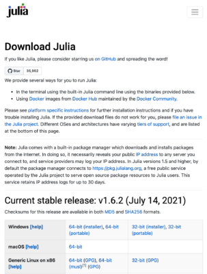juliaのダウンロード